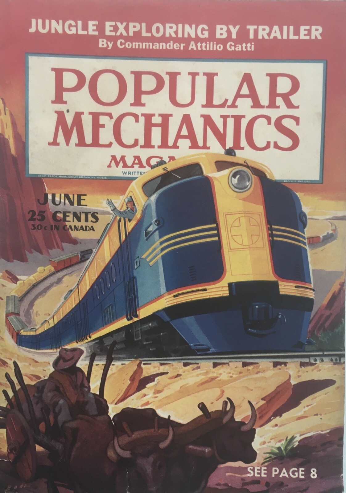 POPULAR MECHANICS Magazine June 1941, Santa Fe Diesel Train + War  Stories & ADS
