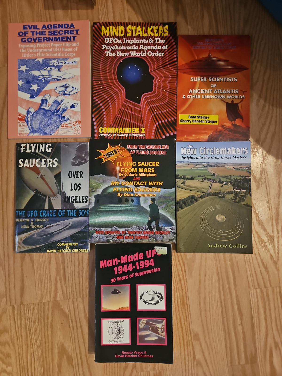 Lot Of 7 Ufo Conspiracy Books Evil AGENDA, MIND STALKERS, FLYING SAUCERS