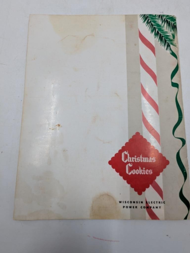 1952 WE Energies Cookie Book Wisconsin Electric Christmas Cooky Recipe Book