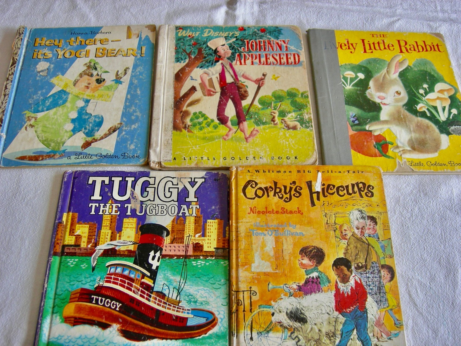 Lot of 5 Children’s Books-LItttle Golden, Wonder Book, Whitman – GC-FREE SHIP