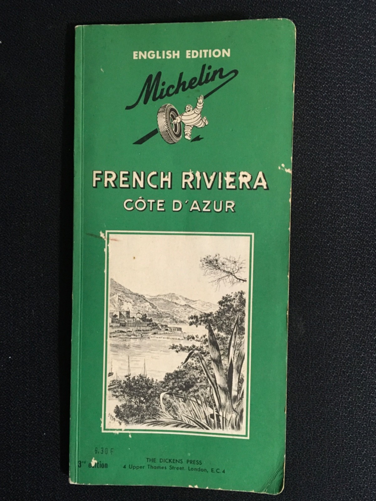 Vintage 1964 Michelin FRENCH RIVIERA Cote D’Azur Guide Book of Maps & Tours VG