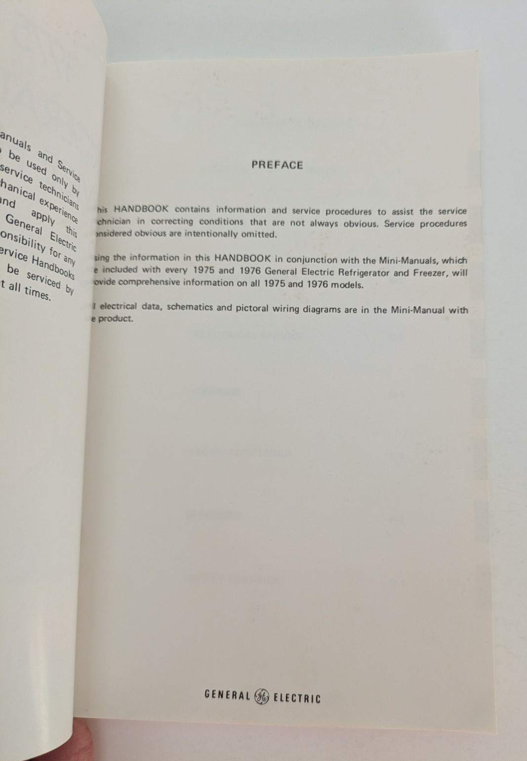 1975–76 GE Refrigerator-Freezer Service Handbook General Electric Repair Manual