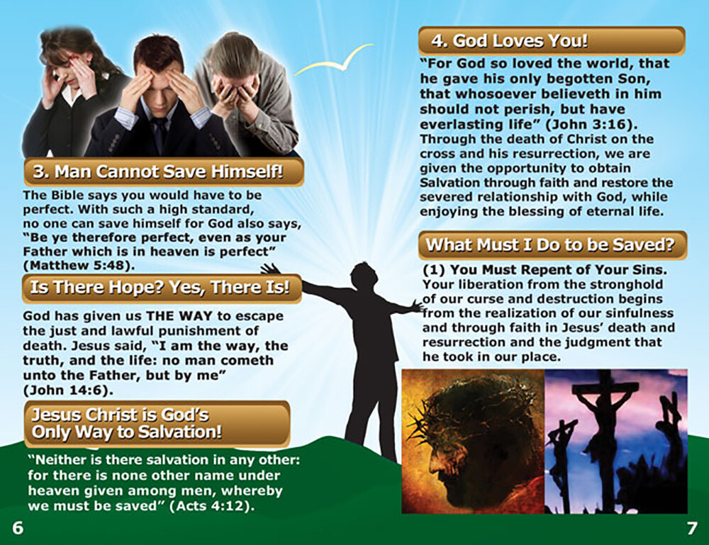 English-(KJV) Bible Gospel Tracts, Pack of 40 Units in 4 Covers, 12 pages each