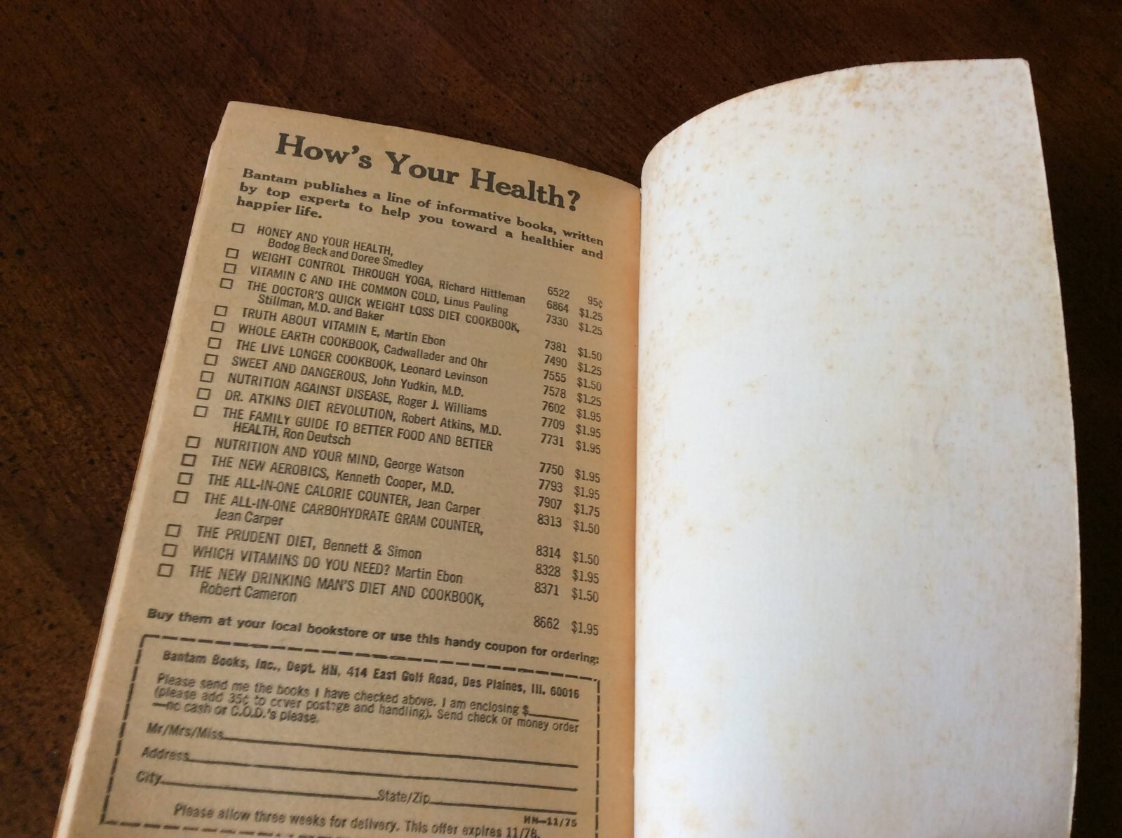 The New Aerobics Health by Kenneth H. Cooper Bantam Books (1975 Mass Market PB)
