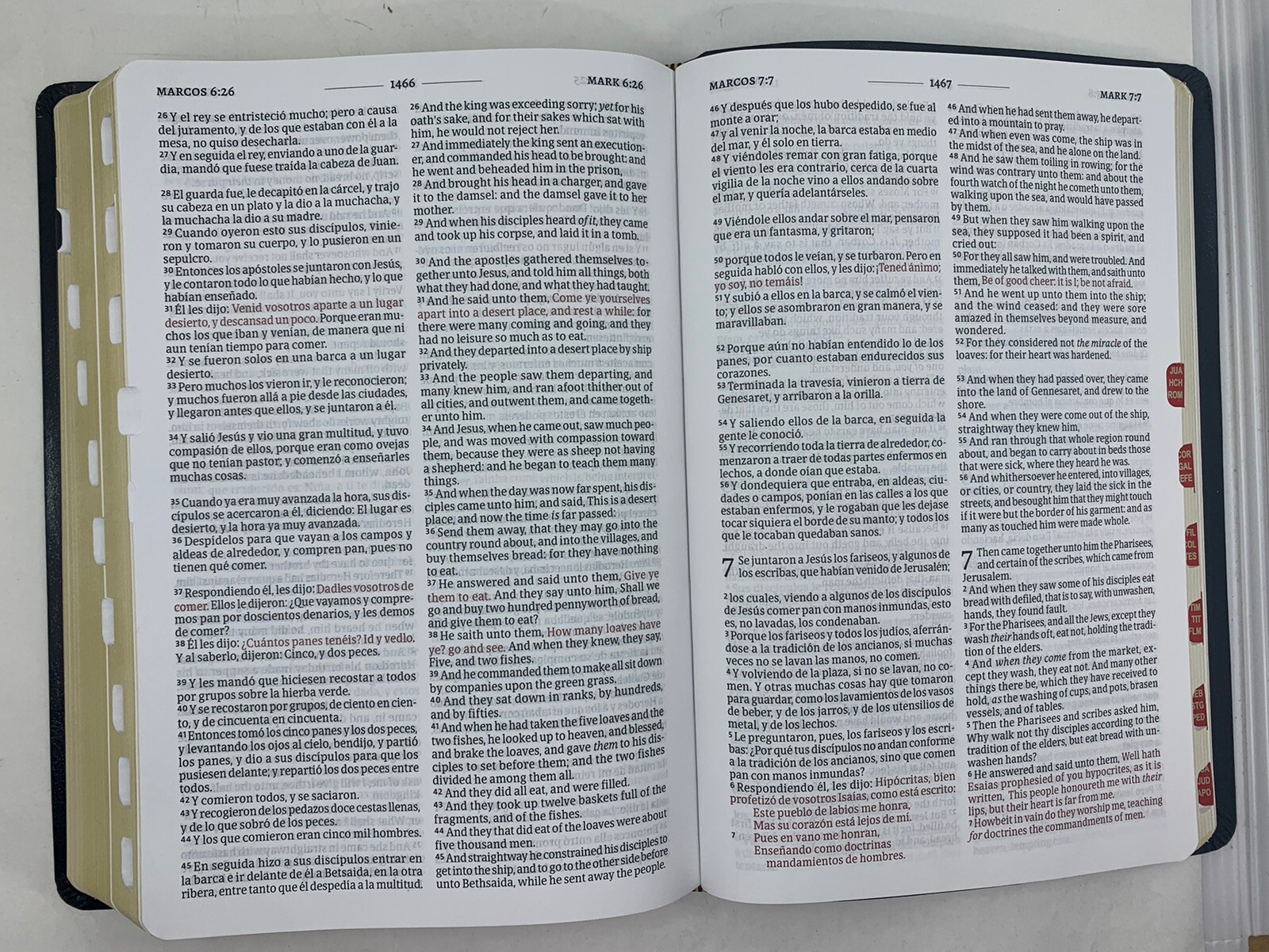 Biblia Bilingüe RVR 1960/KJV Negro Imitación Piel con índice bilingual bible