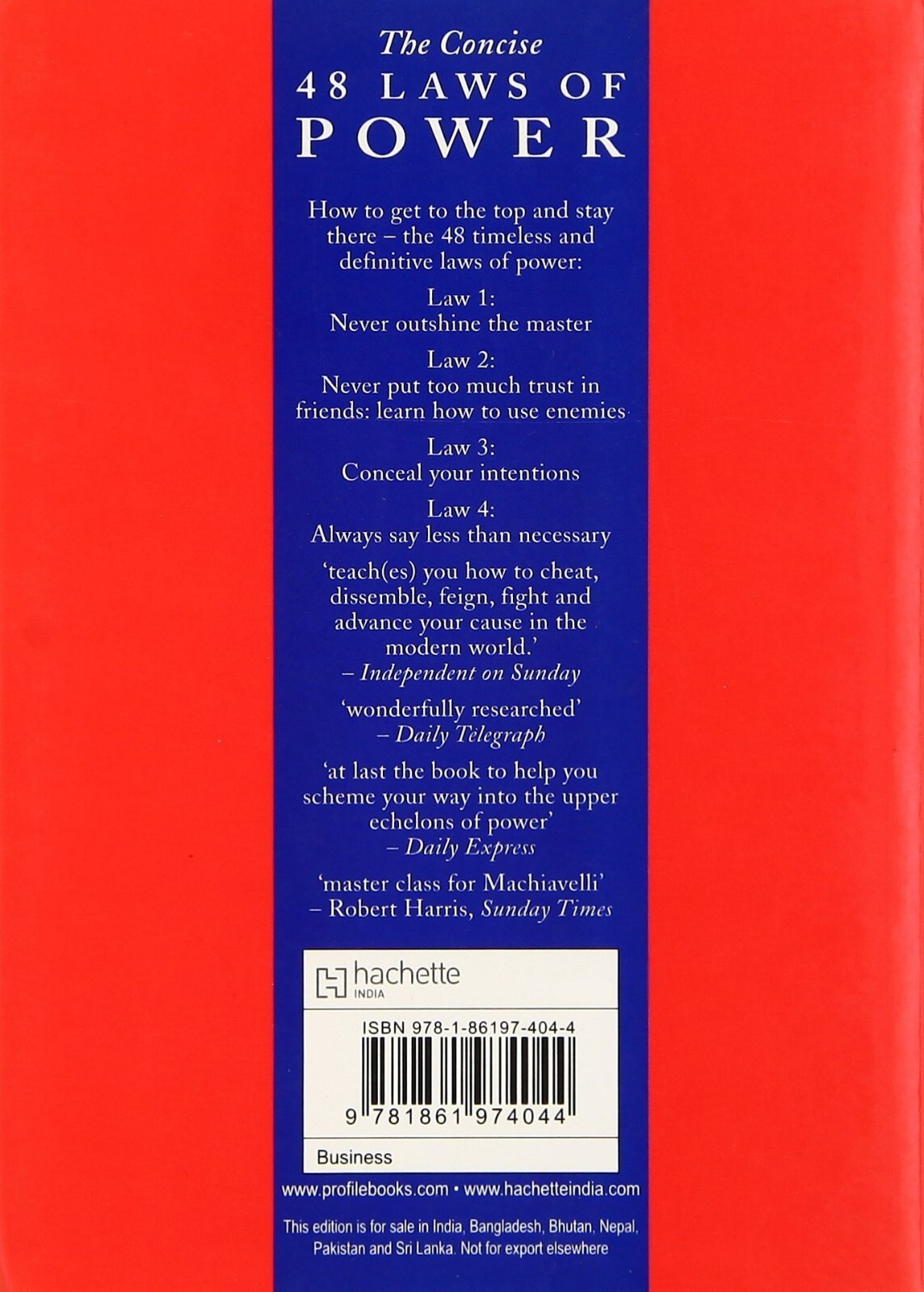 Book In English The Concise 48 Laws Of Power- Robert Green