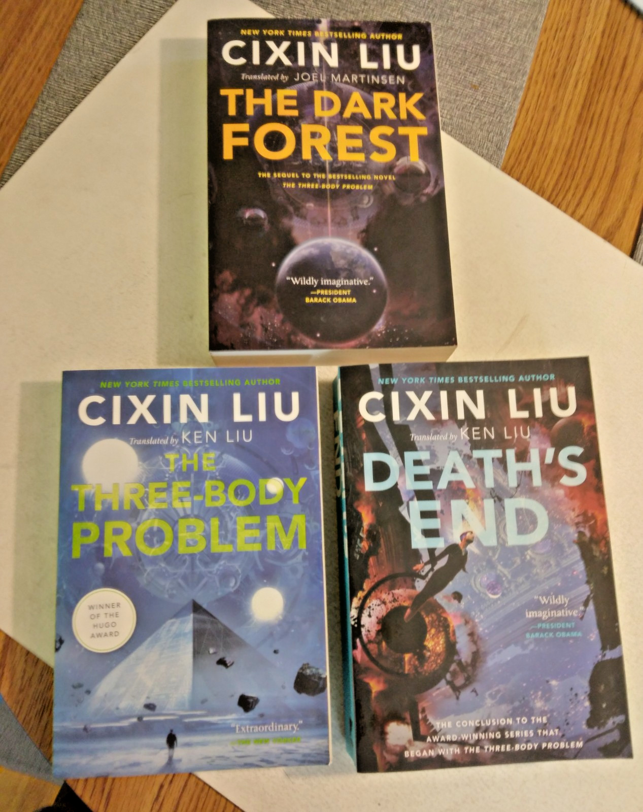 Lot of 3, Cixin Liu, The Three Body Problem, Remembrance Trilogy