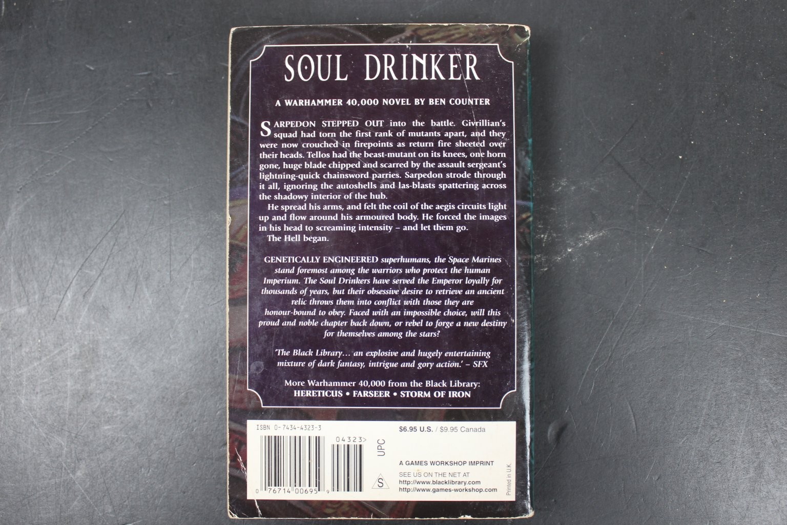Soul Drinker Ben Counter 2002 First US Edition Warhammer 40K Sci-Fi The Black PB