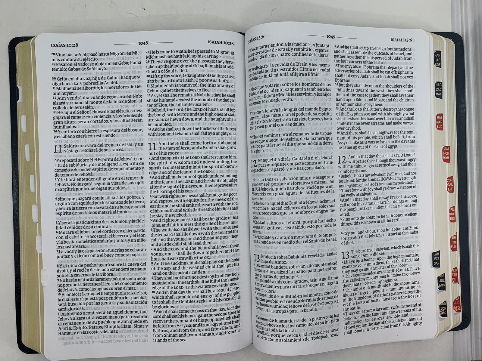 Biblia Bilingüe RVR 1960/KJV Negro Imitación Piel con índice bilingual bible