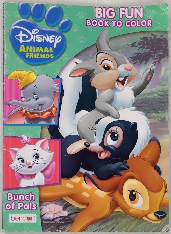Bendon Disney Animal Friends Big Fun Coloring Book Tear Share 70 Clean Pages