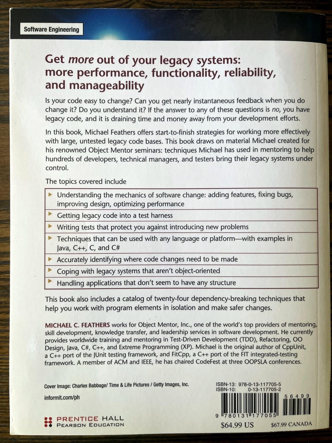 Working Effectively with Legacy Code Michael Feathers 2004 Prentice Hall : Good