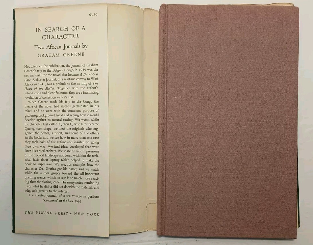IN SEARCH OF A CHARACTER: Two African Journals by Graham Green (1962 HC/DJ)