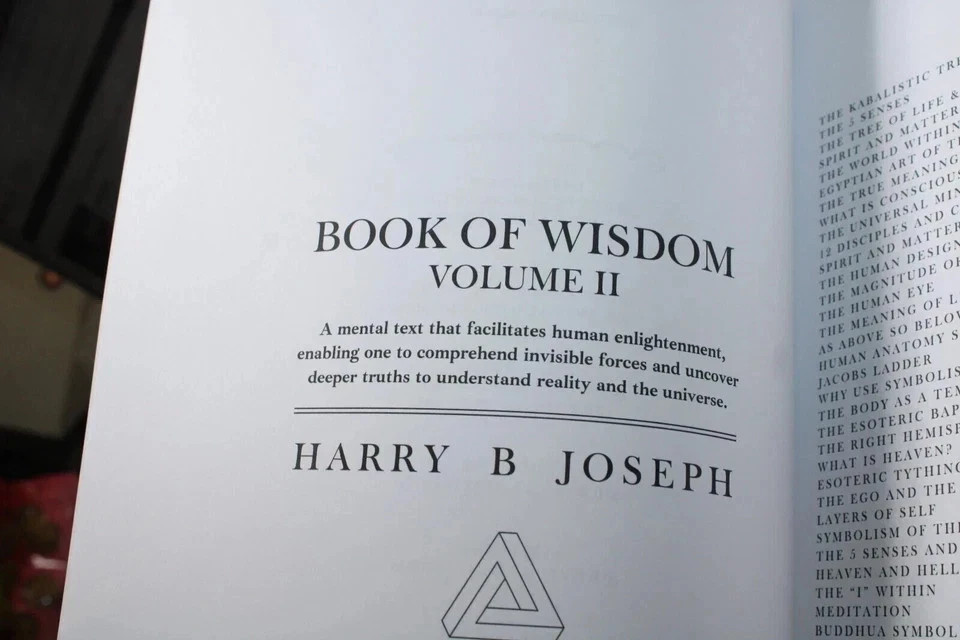 Harry B Joseph Book of Wisdom Volumes 1 & 2 Spiritual Paperback Set USA