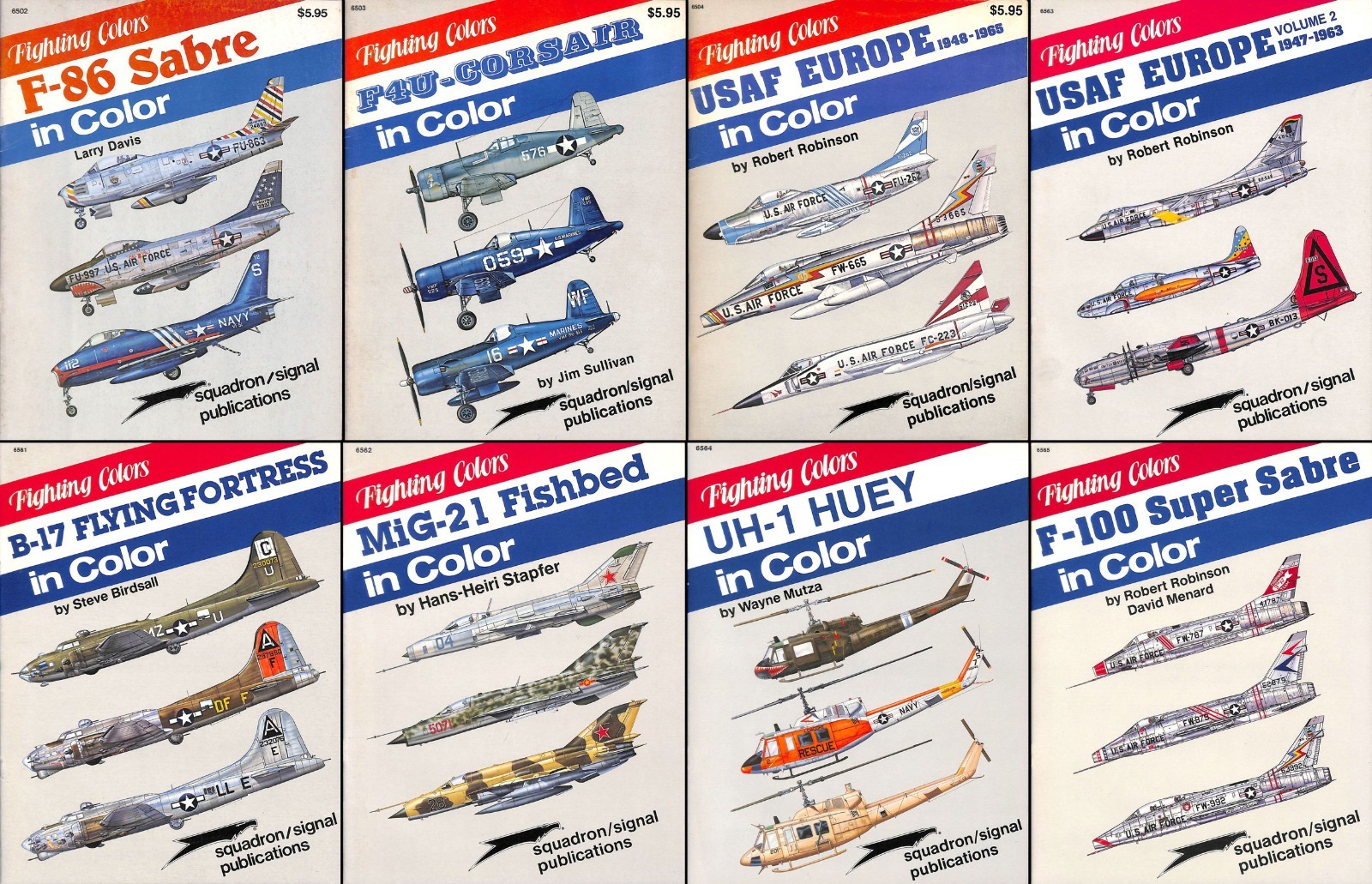Lot of 8 Fighting Colors Series SC Books Squadron Signal Military Aviation