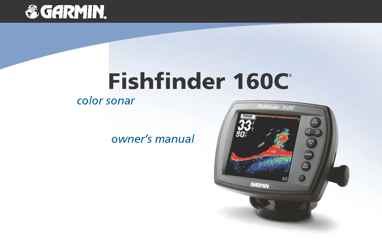 Garmin Fish Finder 160C Owners Manual: 34 Pages Color, Free Ship