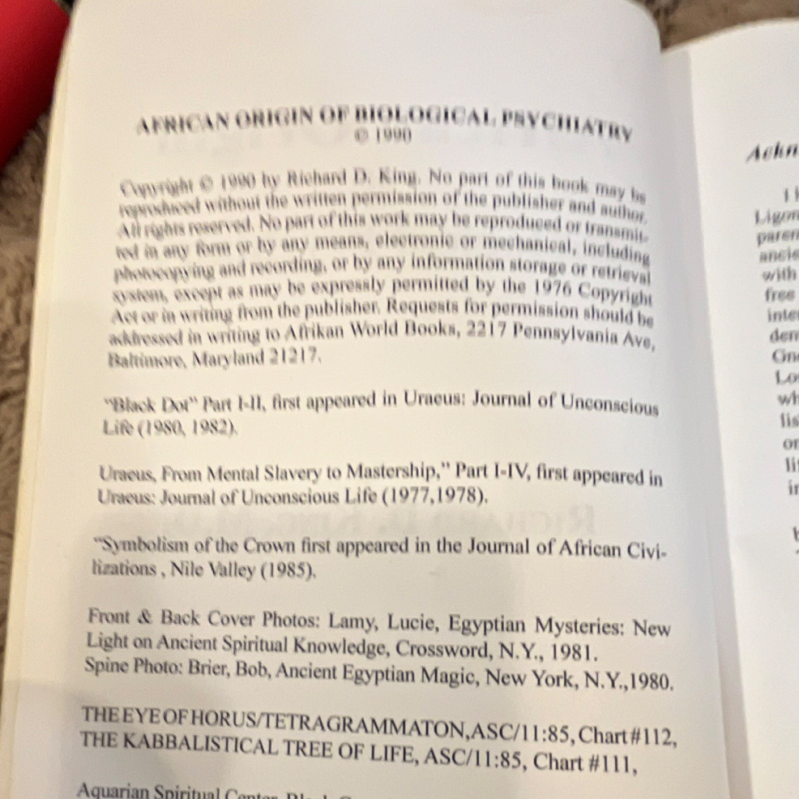 Afrikan World Books African Origin of Biological Psychiatry by Richard D. King,…