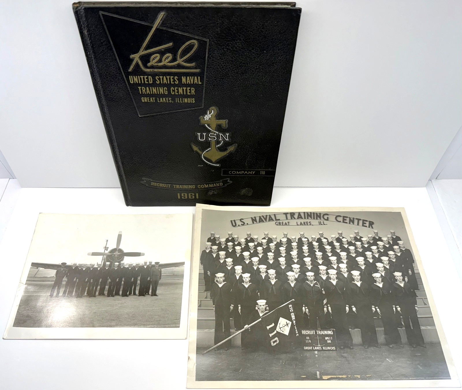 United States Naval Training Center Great Lakes IL 1961 Company 110 Book & Photo