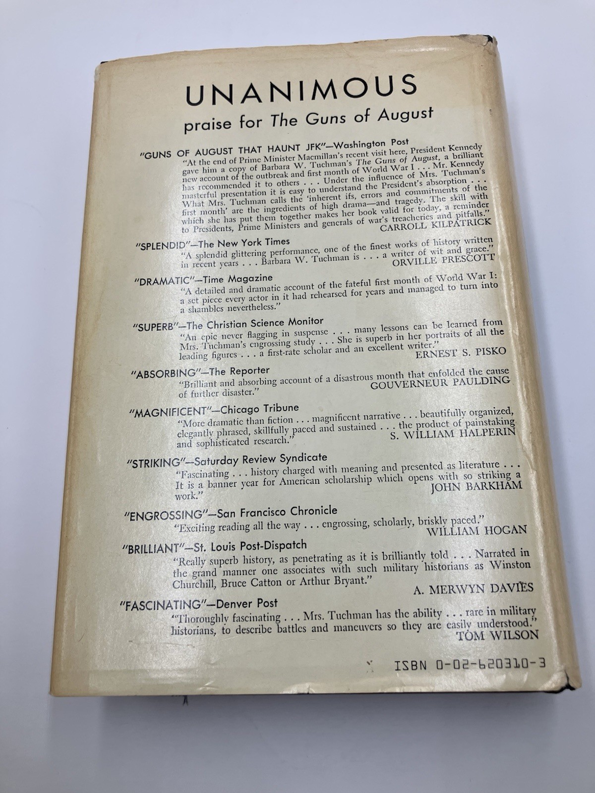 The Guns of August Barbara W. Tuchman Vintage 1979 World War 1 Hardcover DJ