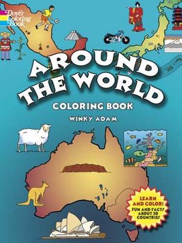 Around the World Coloring Book by Winky Adam: Used