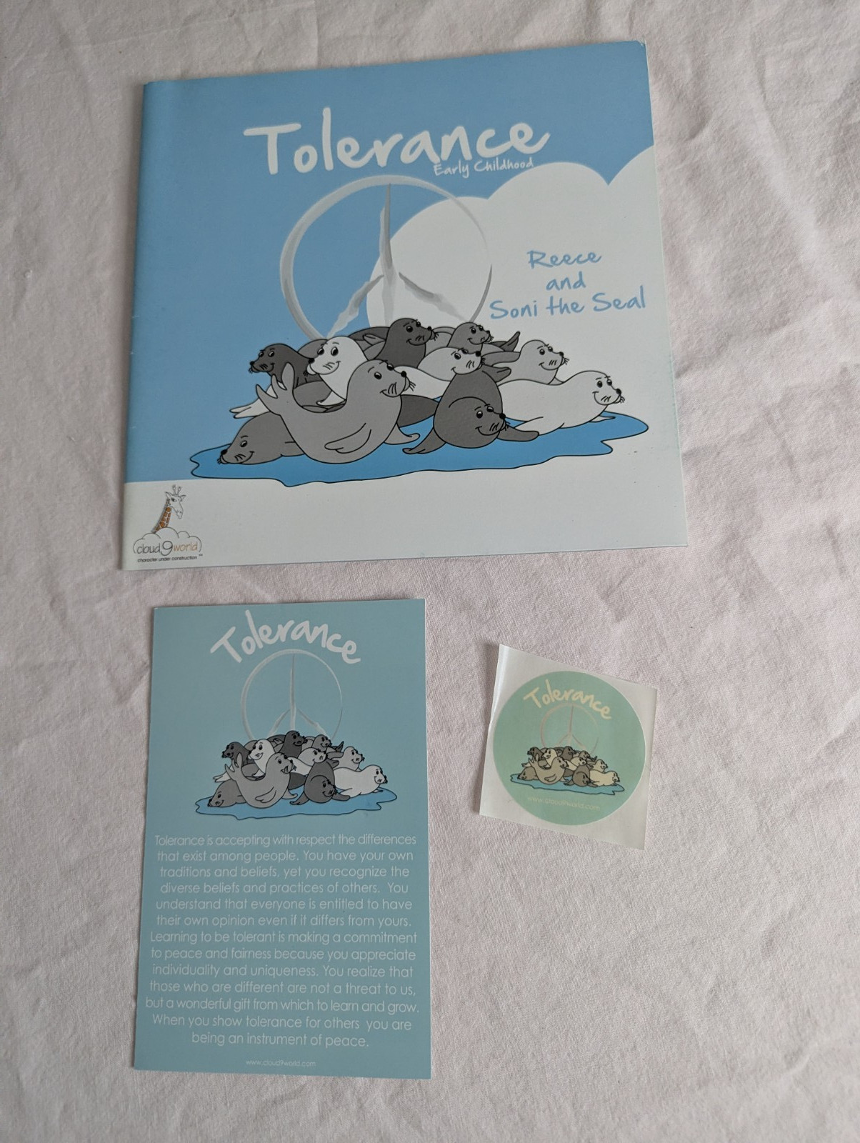 Home School Teachers Cloud 9 world character book TOLERANCE Kindergarten -1st