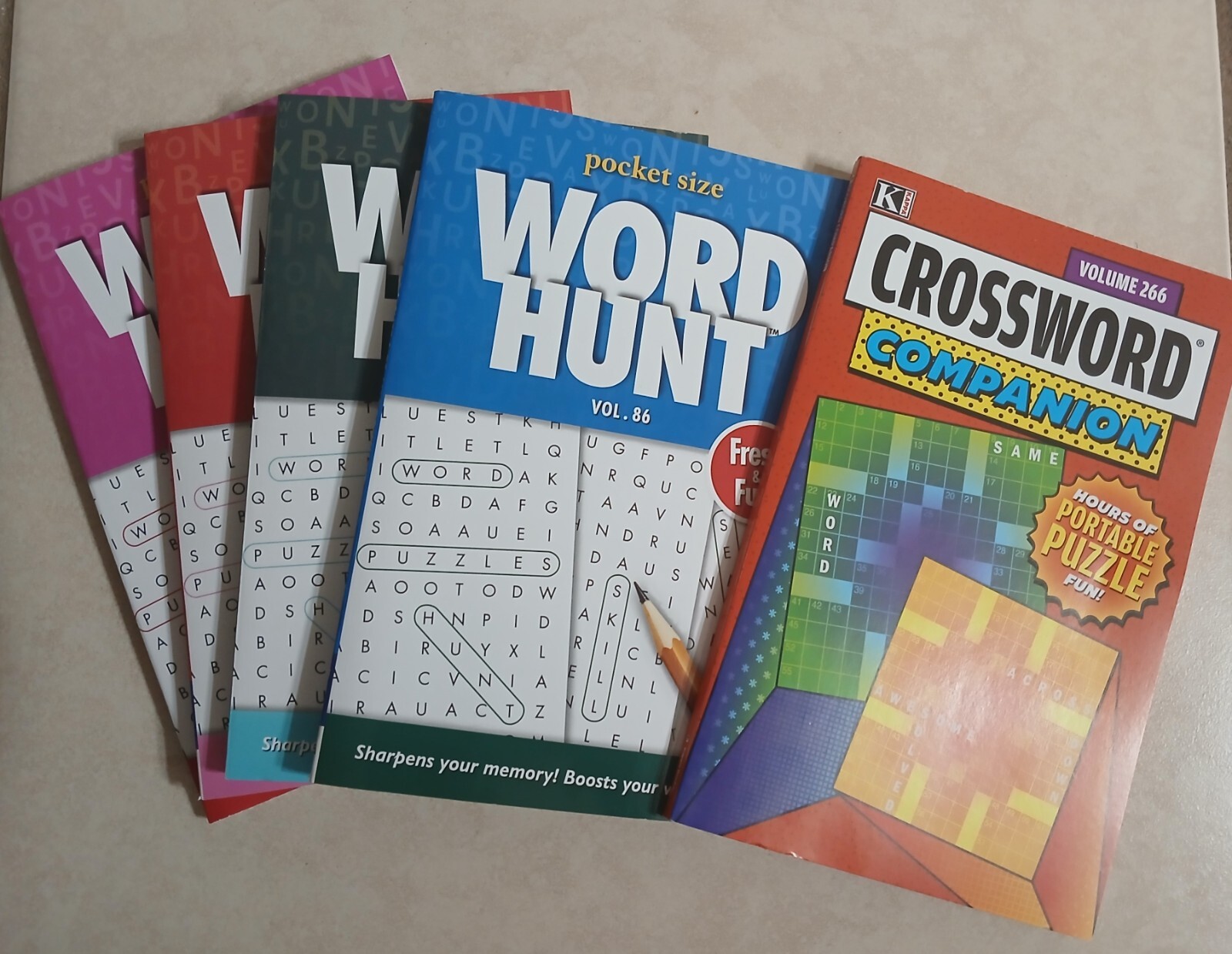 Word search puzzle books bundle set w/ Crossword puzzle book
