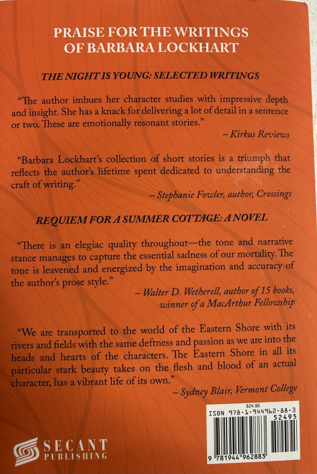 2020 HC BOOK w/DJ “COLLECTED STORIES” SIGNED B. Lockhart Maryland Eastern Shore
