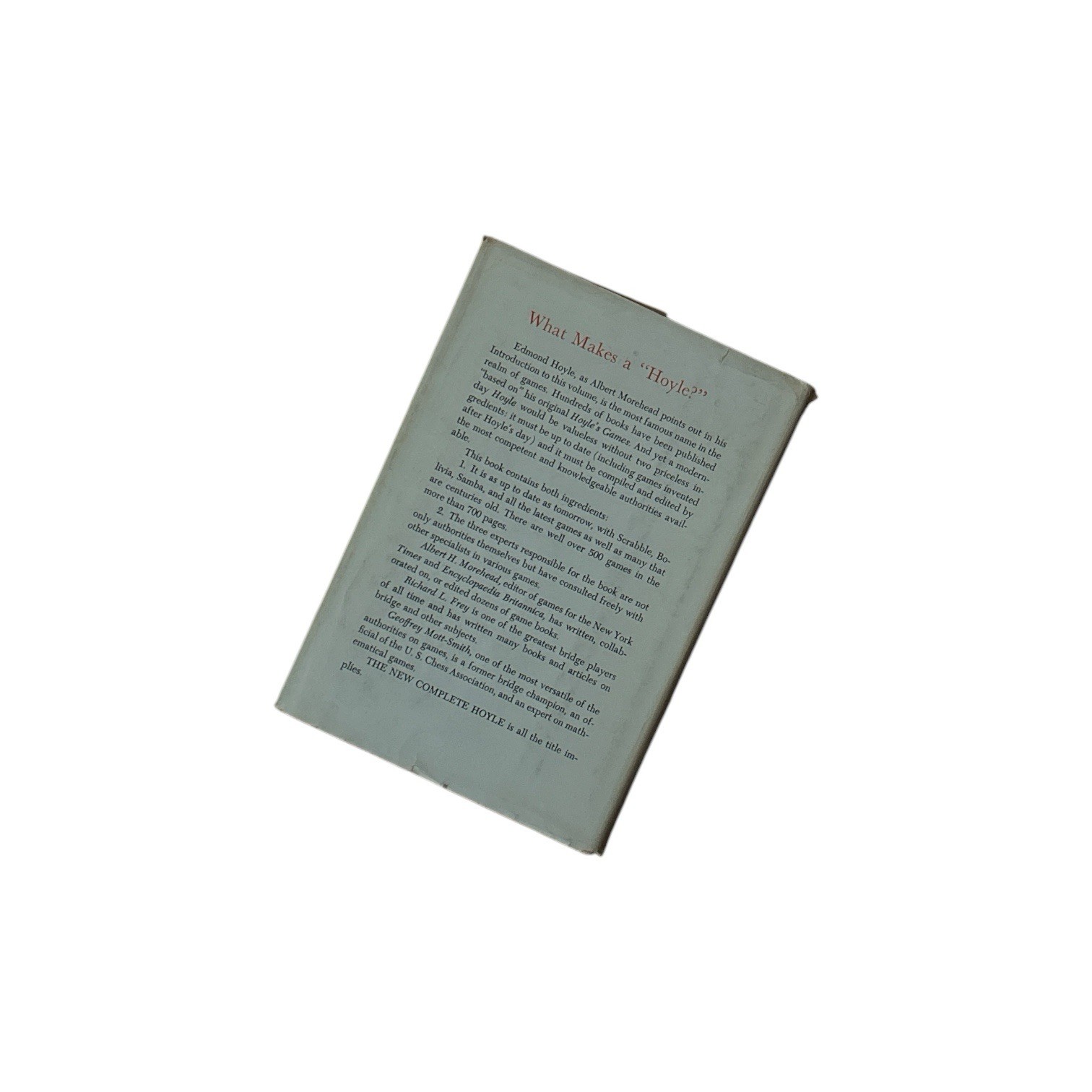 The New Complete Hoyle Albert H. Morehead, Richard L. Frey& Geoffrey Mott-Smith