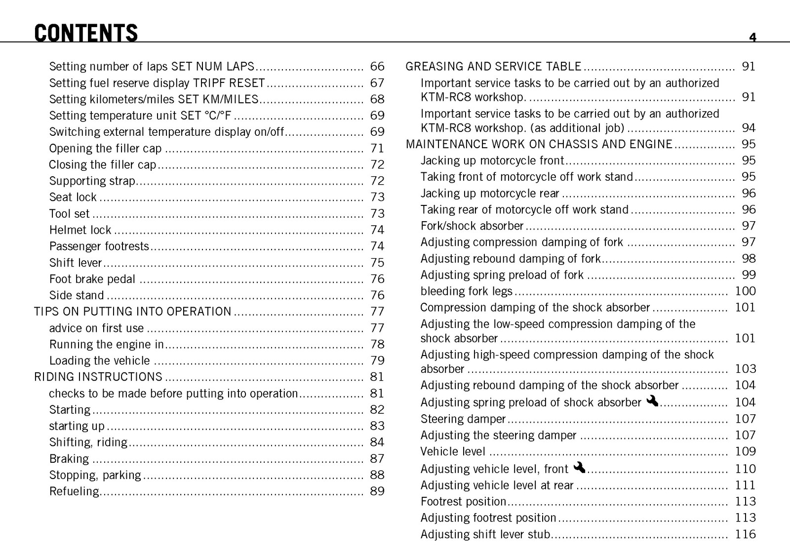 KTM 1190 RC8 Motorcycle Owners Manual 2008 – STEEL WIRE BOUND – TOUGH COVERS