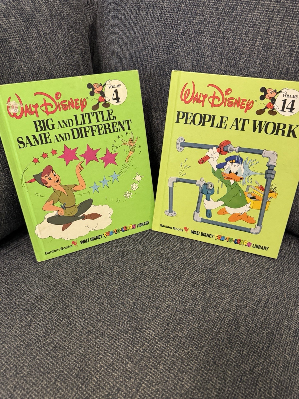 Lot of 2 WALT DISNEY FUN TO LEARN BOOKS, 1983 Volume 4 and 14.