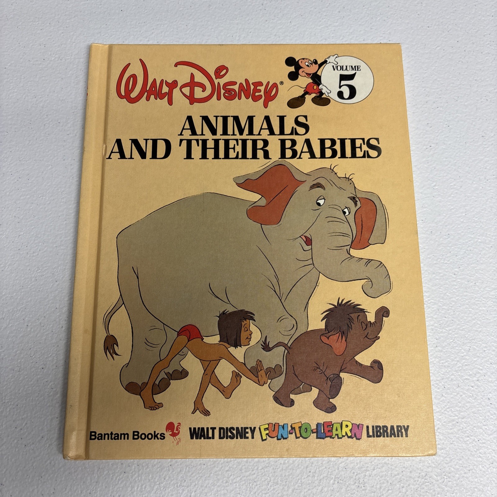 Walt Disney Fun-to-Learn Volume 5: Animals and Their Babies Hard Cover Book VTG