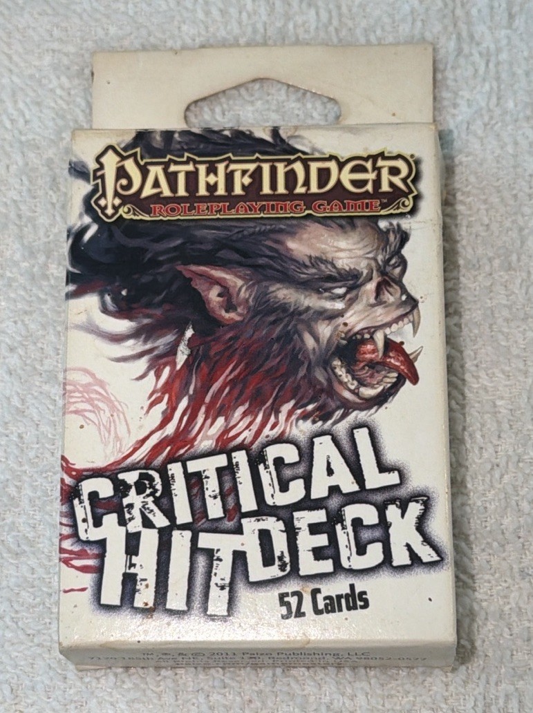 Paizo 2011 Pathfinder RPG Game CRITICAL HIT DECK Cards New – Cards Still sealed