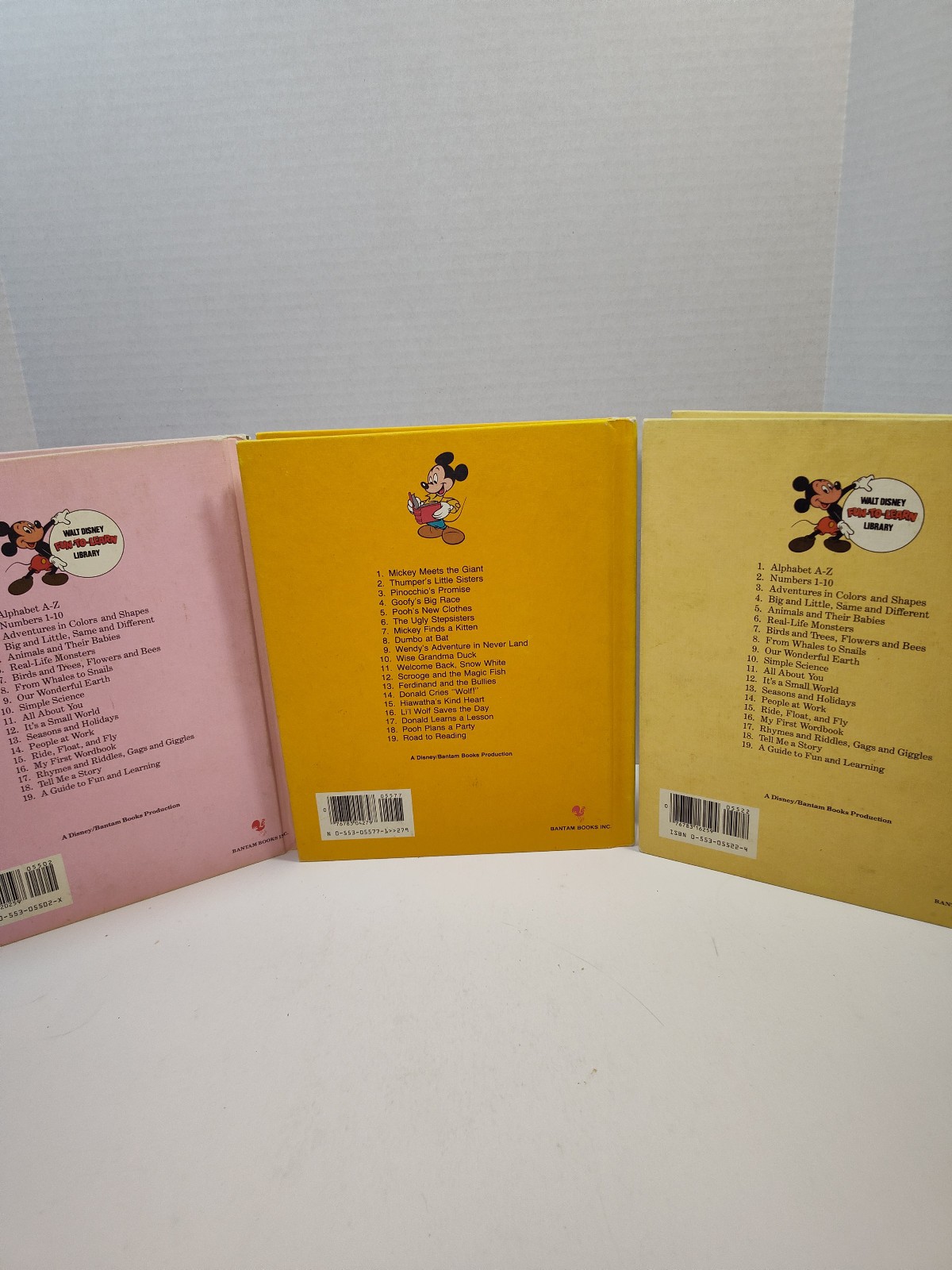 Walt Disney Fun to Learn Library Book Lot of 3 Vol 2 4 16 Numbers Goofy Wordbook