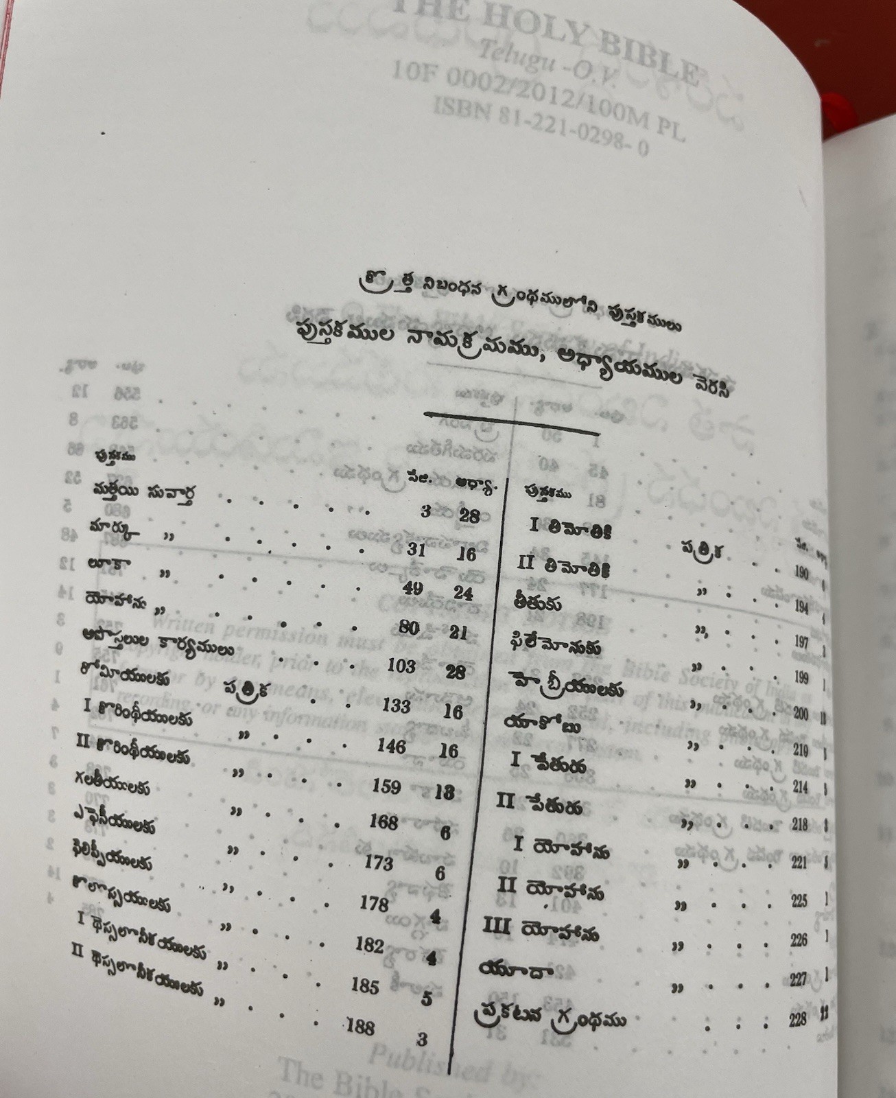 Telugu Bible The Holy Bible Bible Society Of India Telugu OV Vinyl Flex BSI 2006