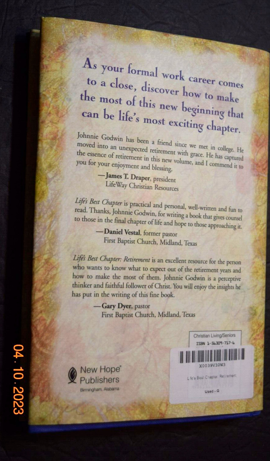 “LIFE’S BEST CHAPTER – Exciting Retirement,” by JC Godwin, 241 Pages, (c) 2004